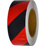Fosforlu Bant Çapraz 5 cm x 25 Metre (Kırmızı Siyah) - Option-1 - 0 - Siyah - 1 Adet