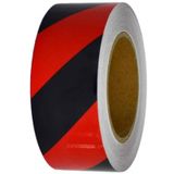 Fosforlu Bant Çapraz 9,2 cm x 5 Metre Kırmızı Siyah