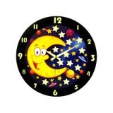 Fosforlu Çocuk Odası Duvar Saati / Dijital Baskı / 48 Cm