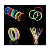 Fosforlu Çubuk Bileklik Glow Stick 50 Çubuk 50 Bağlantı Aparatı Doğum Günü Kutlama Konser Etkinlik - Çok Renkli