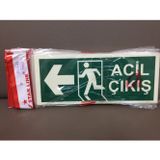 Fosforlu Fotolümen Acil Çıkış Sol İkaz Levhası (2 Adet)