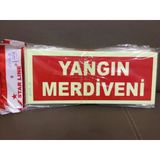 Fosforlu Fotolümen Yangın Merdiveni İkaz Levhası - (2 Adet)