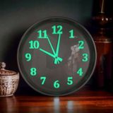 Fosforlu Gece Parlayan Gümüş Salon Mutfak Ofis Duvar Saati 28 Cm Gümüş