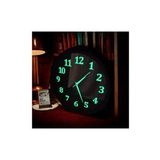 Fosforlu Gece Parlayan Siyah Salon Mutfak Ofis Otel Duvar Saati 40 cm Metal