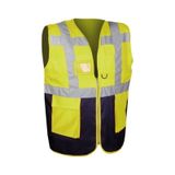 Fosforlu Ikaz Yeleği Mühendis Tipi Çift Renk - Sarı Lacivert Xl Extra Large Diğer
