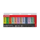 Fosforlu Kalem 12'li Asetat Karışık Renk 3 Neon ve 3 Pastel ve 3 ve 3 Simli - Standart