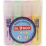 Fosforlu Kalem Globox 4'lü Paket Kesik Uç Pastel Renk İşaretleme Kalemi 3230