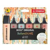 Fosforlu Kalem - STABILO BOSS ORIGINAL NatureCOLORS - 6'lı Paket - Çeşitli Renkler