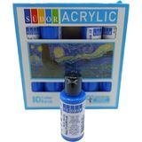 Fosforlu Mavi Akrelik Boya 40ML, Paket 10 Adet, Parlak ve Canlı Renkler - Ahşap - Seçenek 1