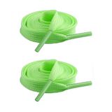 Fosforlu Neon 1 cm Kalınlığında Yeşil Renk 1 Çift Yassı Spor Ayakkabı Bağcığı