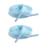 Fosforlu Neon Mavi 1 cm Kalınlığında 1 Çift Yassı Spor Ayakkabı Bağcığı