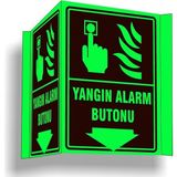 Fosforlu Panoramik Yangın Alarm Butonu Levhası - 17,5x25cm - 1 Adet