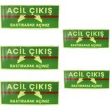 Fosforlu Yangın Kapısı Sticker 3' Lü Paket - 5 Adet