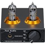 Fosi Audio Box X2 Phono Tüp Amplifikatörü, Hifi Ön Amplifikatör, mm Pikap Için, Kazanç Ayarlı Döner Vakum Tüpü, Mm/3,5 mm Aux Girişi, Mini Phono Preamp Dc 12 V Güç Kaynağı ile - Siyah