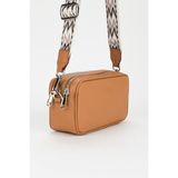 Fossil %100 Hakiki Deri Kadın Kolon Askılı Mini Çapraz Omuz Çantası - Camel