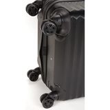 Fossil 65 cm Orta Boy ABS Valiz Hafif Yapı ve Ergonomik Tekerleklerle Kolay Taşıma FSL111 - Siyah