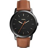 Fossil FFS5305 Erkek Kol Saati Siyah Kadran Deri Kordon Suya Dayanıklı Çelik Kasa
