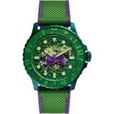 Fossil FLE1246SET Marvel x Fossil Limited-Edition Incredible Hulk Erkek Kol Saati ve Yaka Iğnesi Seti - Mor