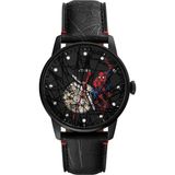 Fossil FLE1247SET Marvel x Fossil Limited-Edition Spider-Man Erkek Kol Saati ve Yaka Iğnesi Seti - Siyah