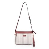 Fossil Kiremit Kadın Uzun Askılı Çizgi Desenli Kanvas Clutch El Çantası 05FO25Y5052