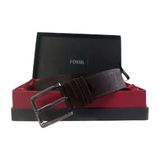 Fossil Koyukahve Hakiki Deri Spor Erkek Kemeri 4cm - Koyu Kahve - 125 cm