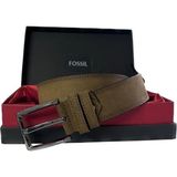 Fossil Taba Desenli Hakiki Deri Spor Erkek Kemeri 4cm - Açık Taba - 130 cm