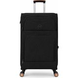 Fossil Unisex Kumaş Büyük Boy Ultra Hafif Şifreli Körüklü Kendi Etrafında Dönebilen Valiz 010-01 - STD - Siyah