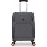 Fossil Unisex Kumaş Kabin Boy Ultra Hafif Şifreli Körüklü Kendi Etrafında Dönebilen Valiz 010-03 - STD - Gri