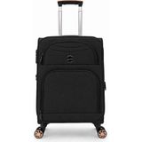 Fossil Unisex Kumaş Kabin Boy Ultra Hafif Şifreli Körüklü Kendi Etrafında Dönebilen Valiz 010-03 - STD - Siyah