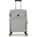 Fossil Unisex Kumaş Kabin Boy Ultra Hafif Şifreli Körüklü Kendi Etrafında Dönebilen Valiz 010-03 - STD - Vizon