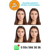 FOTOBASKICI Vesikalık Biyometrik Fotoğraf Baskısı - 16 Adet