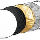 Fotoconic 43 inç / 110 cm Işık Yansıtıcı Disk 5'i 1 arada Katlanabilir Çoklu Disk Çantalı - Yarı Saydam, Gümüş, Altın, Beyaz ve Siyah Stüdyo Fotoğrafçılığı Aydınlatma ve Dış Aydınlatma için