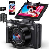 Fotoğrafçılık Için 5k Dijital Kamera - Youtube Için Wifi 75MP Vlog Kameraları - UHD Otomatik Odaklama Video Kamera 3 Inç 180 ° Çevirmeli Ekran 18X Zoo - Çok Renkli