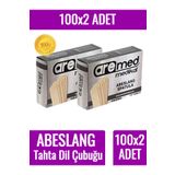 Fotografyabaskı 100'lü 2 Paket Abeslang Tahta Dil Çubuğu Basacağı - Ağda Spatulası, Spatula (2 KUTU) 100x2 Kutu