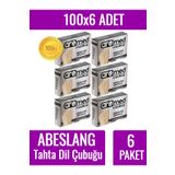 Fotografyabaskı 100'lü 6 Paket Abeslang Tahta Dil Çubuğu Basacağı - Ağda Spatulası, Spatula (6 PAKET) 100x6 Kutu