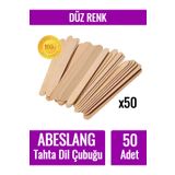 Fotografyabaskı 50 Adet Abeslang Tahta Dil Çubuğu Basacağı - Ağda Spatulası, Spatula