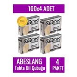 Fotografyabaskı Aremed 100'lü 4 Paket Abeslang Tahta Dil Çubuğu Basacağı - Ağda Spatulası, Spatula (4 PAKET)