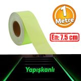 Fotolümen Gece Parlayan En 7.5 Cm 1 Mt İkaz Yeşil Reflektörlü Fosforlu Reflektif Düz Şerit Bant