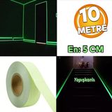 Fotolümen Gece Parlayan Yeşil Reflektörlü Fosforlu Oto Reflektif Şerit Bant 5 Cm 10 Mt İkaz Bandı