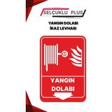 Fotolümenli Yangın Dolabı Uyarı Levhası 35X14 Kalın Plastik Kırmızı Beyaz Selçuklu Plus - 35x14 CM