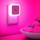 Fotoselli Led Gece Lambası, Pembe Renk Gece Otomatik Yanar Sabah Otomatik Söner, Gece Lambası, 1 Watt Pembe Renk Led Gece Lambası