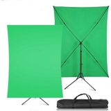 Fototek 2X2M Yeşil Fon Perde + 2X2M Fon Stantı Fotoğraf Video Çekim Kiti Greenbox Set Fon Stant Çantalı