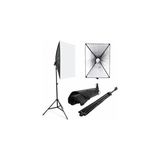 Fototek 50 x 70 cm Tek Duylu Softbox Ampüllü Tekli Sürekli Işık Seti Lambalı