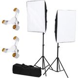 Fototek 50X70Cm Softbox 3 Duylu Ikili Sürekli Işık Seti Foto Video Ürün Çekim Makyaj 50X70 Softbox Çantalı