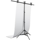 Fototek Beyaz PVC Fon ve T Stand Kit Fotoğraf Aksesuarı 150x200 cm Taşınabilir Sistem
