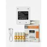 Fototek Dp CH1-201AL Şarj Edilebilir Pil 4 Adet Aa 2700 Mah Kalem Pil Ekranlı Şarj Aleti Ile Birlikte Pil Şarj Kiti