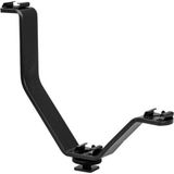 Fototek Dslr Makineler Kameralar Için V Bracket Üç Grişli Flaş, Led, Mikrofon Tutucu Çoklayıcı