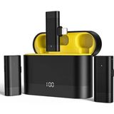 Fototek K10 Kablosuz Yaka Mikrofonu Taşınabilir Ses Video Kayıt Mini Mikrofon İphone Tip-C Canlı Yayın