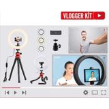 Fototek Vlogger Kit Youtuber Ring Light Işık 12'' Video Foto Işık Masa Tripodu Ile Birlikte