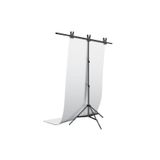 FototekFotograf 150x200cm Beyaz Pvc Fon 160x240cm T Stand Kit Stüdyo Çekim Seti White Fund Kit